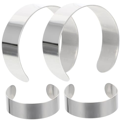 Housoutil 4 Stück Edelstahl Armband Innenkern für DIY Schmuckherstellung Robuste Offene Armreifenrohlinge Gravierbare Schmuckarmbänder für Damen und Herren Breit Housoutil 4 Stück Edelstahl Armband Innenkern für DIY Schmuckherstellung Robuste Offene Armreifenrohlinge Gravierbare Schmuckarmbänder für Damen und Herren Breit von Housoutil