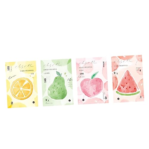 Housoutil 4 Stück Fruchtige Haftnotizen Selbstklebende Dekorative Memo Pads Erdbeere Zitrone Wassermelone für Schule Büro Zuhause Wiederverwendbar und Leicht zu Transportieren von Housoutil