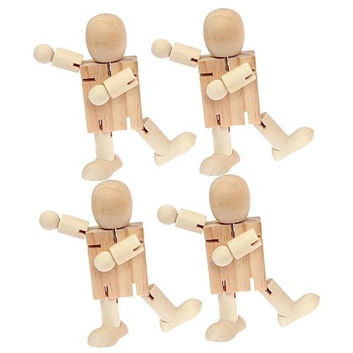 Housoutil 4 Stück Holzroboterpuppe Mini-Handwerk Desktop-Dekoration Miniaturfiguren Holzfiguren unfertige Holzfigur Housoutil 4 Stück Holzroboterpuppe Mini-Handwerk Desktop-Dekoration Miniaturfiguren Holzfiguren unfertige Holzfigur von Housoutil