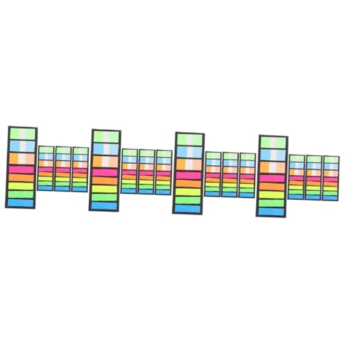 Housoutil 4 Stück Index-label Helle Farbe Klebrig Registerkarten Für Notizbücher Buch Mark Sticky Büro Schule Selbstklebend Fluoreszierende Aufkleber Liste Buchmarkierungen Flüsterpapier von Housoutil