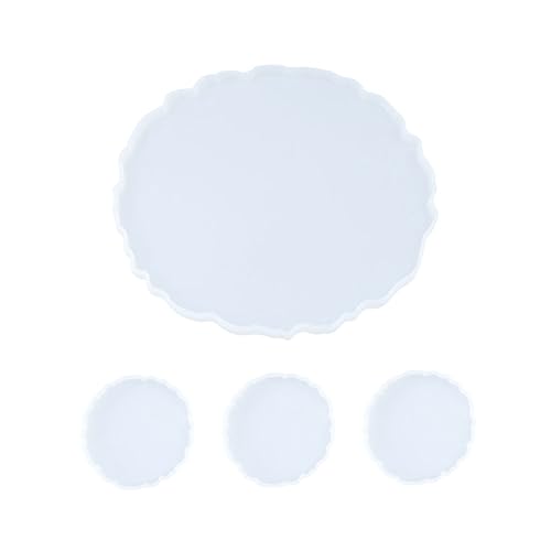 Housoutil 4 Stück Kristall-Epoxy-Form Epoxid-Tischform Handwerk Untersetzerform groß Schalenform epoxidharz silikonform selber machen Form für Serviertabletts Kieselgel Weiß Housoutil 4 Stück Kristall-Epoxy-Form Epoxid-Tischform Handwerk Untersetzerform groß Schalenform epoxidharz silikonform selber machen Form für Serviertabletts Kieselgel Weiß von Housoutil