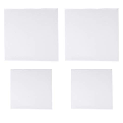 Housoutil 4 Stück Künstlerleinwand Baumwolle Quadratische Gespannte Malgründe für Kunst Basteln und Dekoration von Housoutil