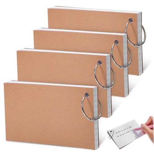 Housoutil 4 Stück Loseblatt-Kreisbuch lernkarten taschenkarten Karten für Studium vokabelkarten Studienkarten gefüttert weiße Karteikarten gesäumt Kleines Notizbuch linierte Blöcke Papier Housoutil 4 Stück Loseblatt-Kreisbuch lernkarten taschenkarten Karten für Studium vokabelkarten Studienkarten gefüttert weiße Karteikarten gesäumt Kleines Notizbuch linierte Blöcke Papier von Housoutil