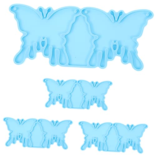 Housoutil 4 Stück Ohrringe Leim form für Reize Anhänger Schmuck Schlüssel Silikonform jewelry set silikongießform DIY -Ohrringform Form zur Herstellung von Ohrringen Kieselgel Sky-blue von Housoutil
