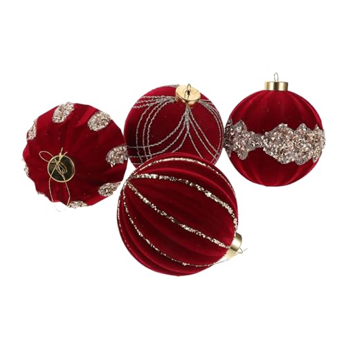 Housoutil 4 Stück Samt Weihnachtsbaumkugeln Glitzernde Hängedekorationen Schützende Wiederverwendbare Ornament für Weihnachtsbaum und Festliche Anlässe Housoutil 4 Stück Samt Weihnachtsbaumkugeln Glitzernde Hängedekorationen Schützende Wiederverwendbare Ornament für Weihnachtsbaum und Festliche Anlässe von Housoutil