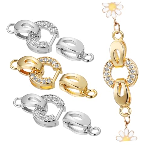 Housoutil 4 Stück Schmuckverschlüsse für Armbänder und Gold und Silber Langlebig Einfach zu Verwenden Elegantes Design für DIY Schmuckherstellung von Housoutil