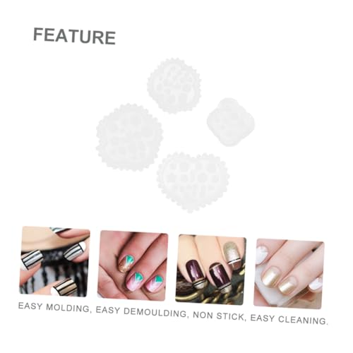 Housoutil 4 Stück Teiliges Silikonform für Diy Nageldesigns Gießform und Herzform für Maniküre im Nagelstudio oder Zuhause Langlebig und Einfach zu Entformen von Housoutil
