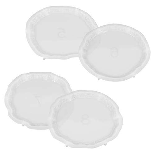 Housoutil 4 Stück Teiliges Untersetzer Mold für Epoxidharz Wiederverwendbare Formen für DIY Handwerk Tischdekoration und für Bastelfreunde von Housoutil