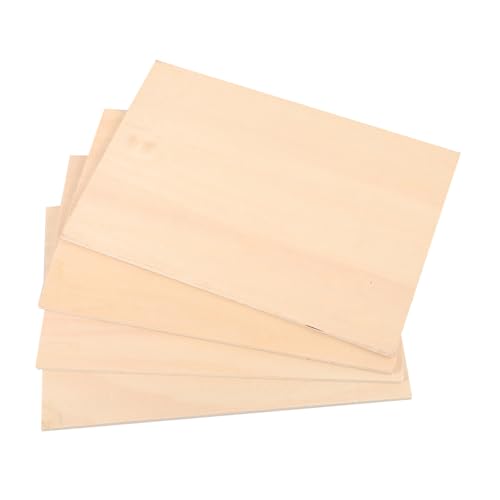 Housoutil 4 Stück Unbehandelte Holzplatten Holzblätter zum Basteln Gravieren und Malen Vielseitig Einsetzbar für DIY Projekte und Kreative Handarbeiten von Housoutil
