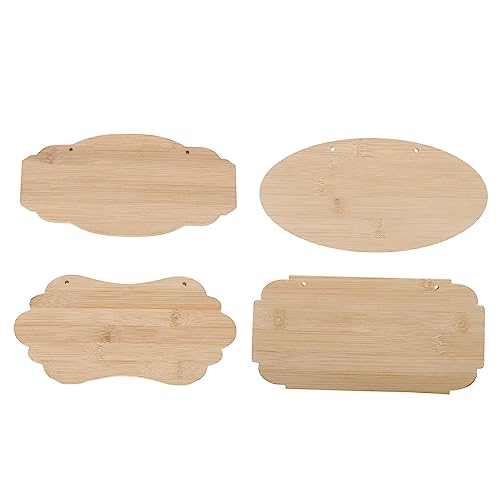 Housoutil 4 Stück Unlackierte Holzschilder für Diy Hängende Holzplaketten Massivem Holz für Restaurant Bar oder Zuhause mit Vorgebohrten Löchern für Einfache Aufhängung von Housoutil