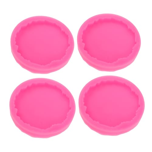 Housoutil 4 Stück Unregelmäßige Runde Silikonformen für Resin Untersetzer Epoxidharz Gießformen Rosa DIY Coaster Molds für Blumenbouquet und Tischschutz Vielseitig für Handwerk und von Housoutil
