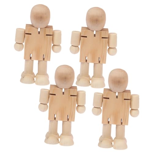 Housoutil 4 Stück Unvollendete Holzfiguren Roboter Design DIY Basteln Pädagogisches Holzspielzeug Kleine Holzpuppen Desktop Deko mit Glatter Oberfläche und Stabilem Standfuß Housoutil 4 Stück Unvollendete Holzfiguren Roboter Design DIY Basteln Pädagogisches Holzspielzeug Kleine Holzpuppen Desktop Deko mit Glatter Oberfläche und Stabilem Standfuß von Housoutil
