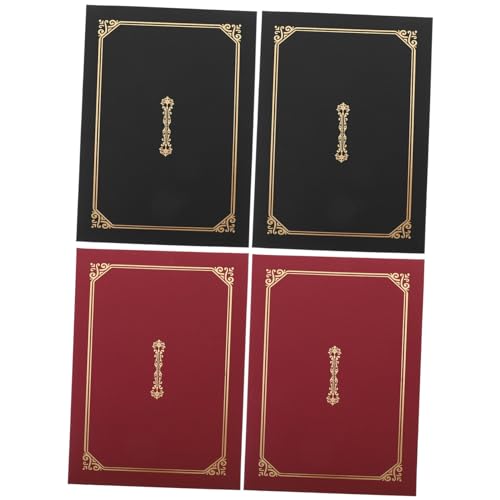 Housoutil 4 Stück Urkundenhülle mit Goldprägung Elegante Dokumentenmappe für Abschlusszeugnisse Zertifikate Weinrot für Schule Büro und Feiern Housoutil 4 Stück Urkundenhülle mit Goldprägung Elegante Dokumentenmappe für Abschlusszeugnisse Zertifikate Weinrot für Schule Büro und Feiern von Housoutil