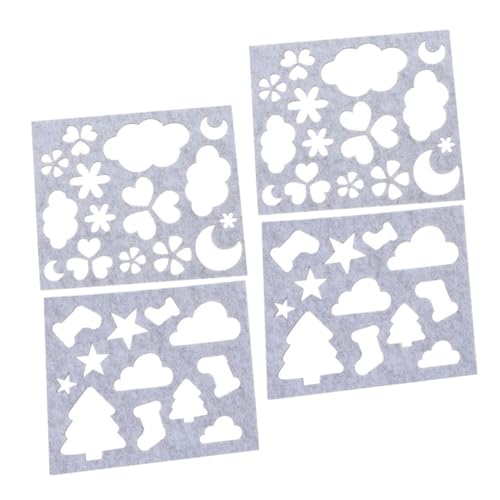 Housoutil 4 Stück Vorlage Aus Wollfilz Diy Bastelschablone Stickform Starterformen Zum Filzen Applikationssets Aus Wolle Applikationsform Wollfilz-diy-schablonen Applikationsschablone Grey von Housoutil