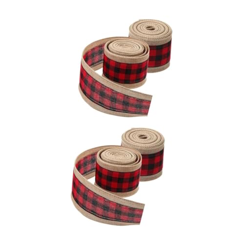Housoutil 4 Stück Weihnachtliche Dekorationsbänder Rot Schwarze Imitat Leinen Vielseitig Einsetzbare Xmas Schleifen für Geschenkverpackung Weihnachtsbaum und DIY Bastelideen Housoutil 4 Stück Weihnachtliche Dekorationsbänder Rot Schwarze Imitat Leinen Vielseitig Einsetzbare Xmas Schleifen für Geschenkverpackung Weihnachtsbaum und DIY Bastelideen von Housoutil