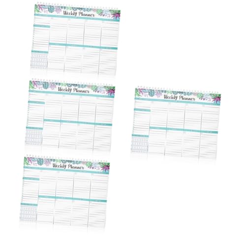 Housoutil 4 Stück Wochenplaner Notizblock mit Spiralbindung Undatiert Langlebiges Papier To Do Liste und Habit Tracker Praktischer Schedule Planner für Büro und Zuhause zur Wochenplanung und Housoutil 4 Stück Wochenplaner Notizblock mit Spiralbindung Undatiert Langlebiges Papier To Do Liste und Habit Tracker Praktischer Schedule Planner für Büro und Zuhause zur Wochenplanung und von Housoutil