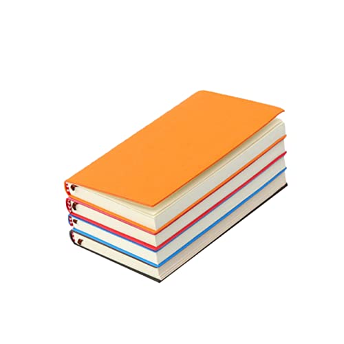 Housoutil 4 Stücke Teiliges PU Leder Notizbuch Planner Blau Rot Orange und Schwarz Tragbare für Zuhause Schule und Büro von Housoutil