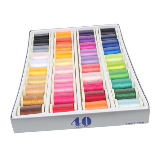 Housoutil 40 Rollen Farben Stickgarn Hochwertige Garnrollen für Diy Handarbeit Sticken Nähen für Anfänger und Fortgeschrittene für Kreative Projekte von Housoutil