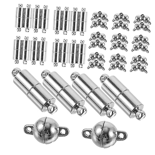Housoutil 40 Stück Armband Halskette Zubehör Halsketten Reiz Geformt Schmuck Stecker Verschlüsse Magnetischer Diy-verschluss Magnetverschluss Für Armband Selber Machen Silver Legierung von Housoutil