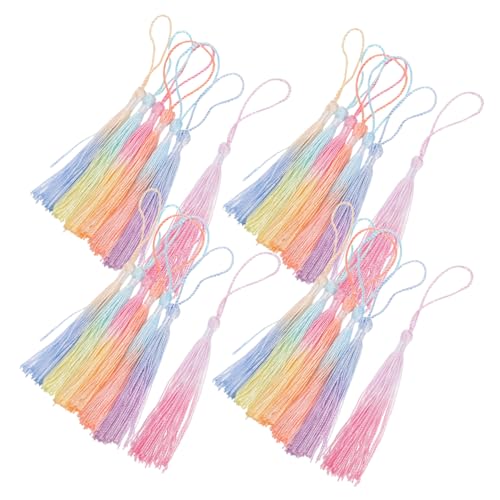 Housoutil 40 Stück Mini Quasten Lesezeichen Handgefertigte Mehrfarbige Farbverlauf Tassel Anhänger für DIY Basteln Dekorative Schlüsselanhänger und Buchseiten Markierung Housoutil 40 Stück Mini Quasten Lesezeichen Handgefertigte Mehrfarbige Farbverlauf Tassel Anhänger für DIY Basteln Dekorative Schlüsselanhänger und Buchseiten Markierung von Housoutil