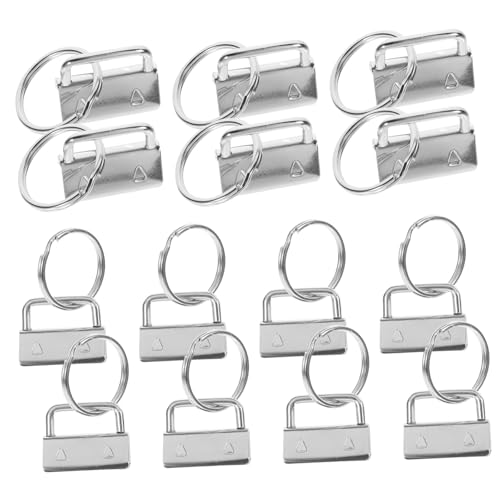 Housoutil 40 Stück Schlüsselanhänger-Gurtbandclip Schlüsselanhänger-Zubehör Herstellung Hardware packetbandrollen tasc eiserner Armband-Kettenanhänger Armband-Schlüsselanhänger Eisen Silver von Housoutil