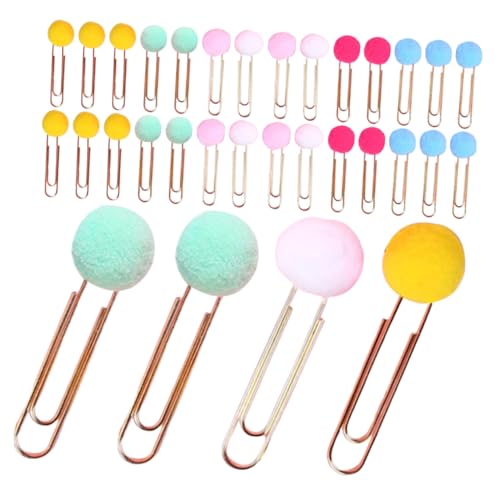 Housoutil 40 Stück Teiliges Bunte Büroklammern mit Pompon Stabile Metallclips als Lesezeichen und Memohalter für Schüler Büro und Schule Farbenfrohe Niedliche Büroklammern für Notizen und Housoutil 40 Stück Teiliges Bunte Büroklammern mit Pompon Stabile Metallclips als Lesezeichen und Memohalter für Schüler Büro und Schule Farbenfrohe Niedliche Büroklammern für Notizen und von Housoutil
