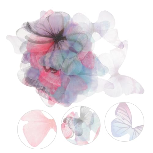 Housoutil 40 Stück Teiliges Organza Schmetterling Applikationen Leichte Stoff dekorationen für Kleidung DIY Basteln Haaraccessoires Wandschmuck Vielseitige Bunte Schmetterlingsmotive von Housoutil