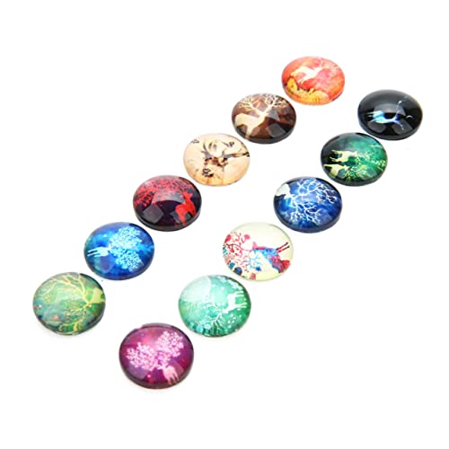 Housoutil 40 Stück Teiliges Patch mit Rundem Elch Kreative DIY Schmuckaufkleber Bunte Cabochon Patches für Schmuckdesign Vielseitig für Bastelarbeiten und Dekorationen von Housoutil