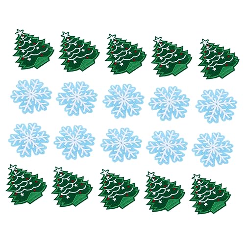 Housoutil 40 Stück Teiliges Weihnachtsmotive Bügelbilder aus Polyester Weihnachtsmotive Stoffpatches für Kleidung Langlebige Aufnäher zum Reparieren und Dekorieren für DIY und Jacken von Housoutil