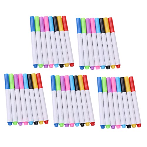 Housoutil 40 Stück Whiteboard-Stift Tragbare Whiteboard-Marker Kreidemarker mit feiner Spitze Planke groß trocken abwischbare Stifte farbige Markierungen Plastik von Housoutil