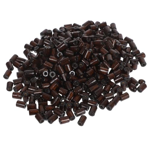Housoutil 400 Stück Holzperlen mit Geradem Tiefkaffee Farbe Langlebige DIY Spacer Perlen für Schmuckherstellung Armbänder Halsketten Natürliche Holzdekoration von Housoutil