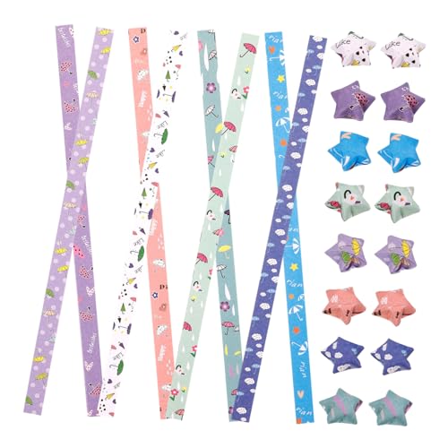 Housoutil 408 Stück Origami -material Origami-streifen Origami-sternenstreifen Glitzer Origami Stars Paper Streifen Papier von Housoutil