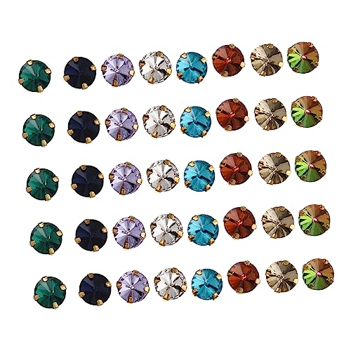 Housoutil 40Stücke Rhinestone Nähzubehör Für DIY Dekoration Für Kleidung Taschen Und Accessoires Gemischte Farben Langlebig Und Kratzfest von Housoutil