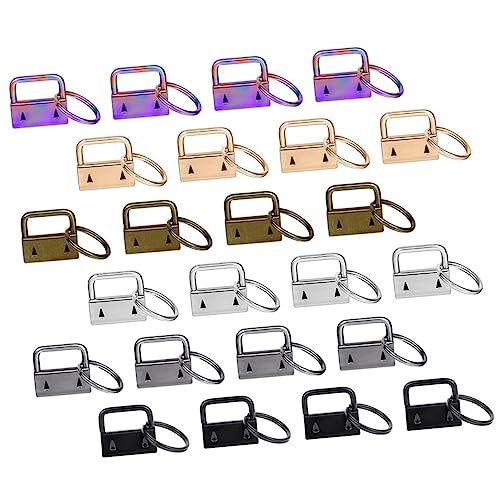 Housoutil 42 Stück Schlüsselanhänger seidenband bändchen schleifenband schultüte the craft key fob Lanyards Schlüsselbund Crimpen Griffe Schließe Armband-Kettenanhänger Armbandclip Eisen von Housoutil