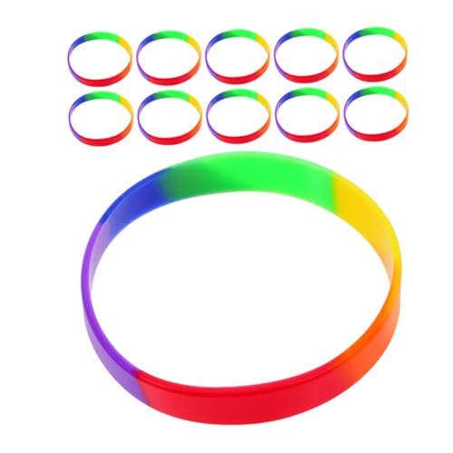 Housoutil 42 Stück Teiliges Bunte Silikon Armbänder Flexible Gummibänder Farbenfrohe Pride Wristbands für Festivals Partys Lgbt Events und Pride Month Feierlichkeiten von Housoutil