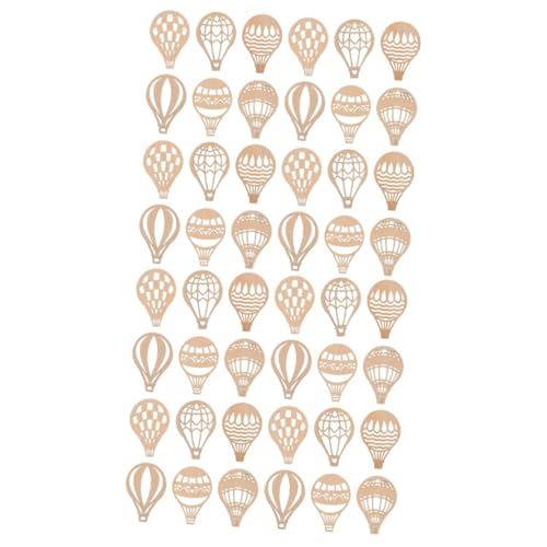 Housoutil 48 Stck Teiliges Holzplättchen mit Heißluftballon Motiven Stabile Naturholzscheiben für DIY Bastelarbeiten Bemalbare Holzausschnitte als Graffiti Zubehör für Dekoration von Housoutil