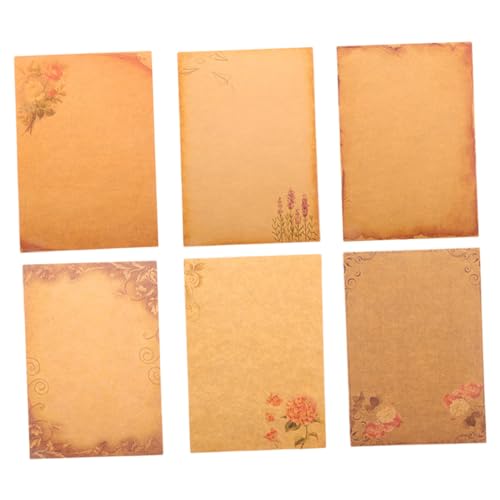 Housoutil 48 Stück Vintage Briefpapier Stationäres Papier Schreibwaren Schreiben Pergamentpapier Süßes Briefpapier Vintage Blumenschreiberpapier Briefpapier Im Vintage-stil Kraftpapier von Housoutil