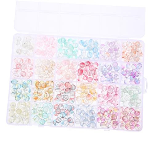 Housoutil 480Stücke Jelly Rondelle Perlen DIY Bastelperlen Für Armbänder Abstandshalter Für Schmuckherstellung Perlen Mit Fächern Aufbewahrungsbox von Housoutil