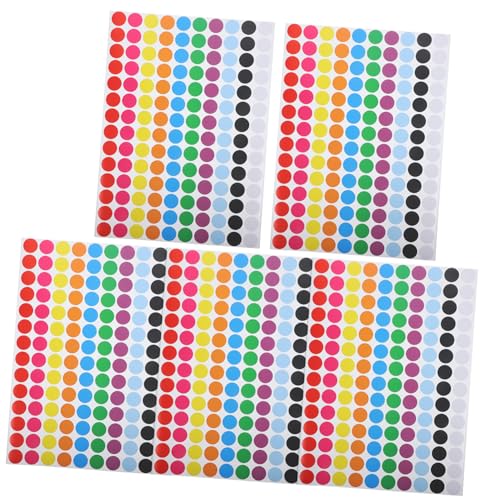 Housoutil 5 Blätter Punktaufkleber entfernbare Etiketten Grün farbig Dot -Aufkleber Handwerk klein Pastell runde aufkleberetiketten Aufkleber-Etiketten bunte Aufkleber Papier von Housoutil