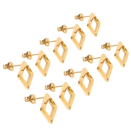 Housoutil 5 Paar Rhombus Ohrstecker Edelstahl Ohrstecker mit Verschluss Quadratische Geometrische Bastelzubehör für DIY Schmuckherstellung Handgefertigte Ohrring-zubehör Housoutil 5 Paar Rhombus Ohrstecker Edelstahl Ohrstecker mit Verschluss Quadratische Geometrische Bastelzubehör für DIY Schmuckherstellung Handgefertigte Ohrring-zubehör von Housoutil