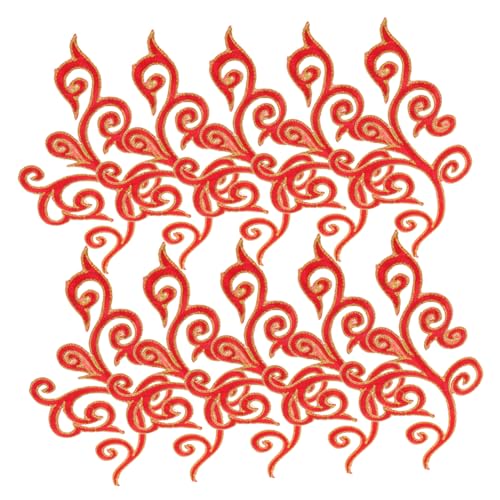 Housoutil 5 Paare Gestickter Stoffaufnäher Stickerei-Patch-Blumen Blumenapplikationen für Kleidung Western-Applikationen Aufnäher mit Blumenapplikation Aufnäher mit Blumenstickerei Nylon rot von Housoutil