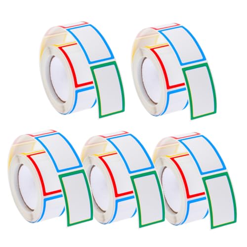 Housoutil 5 Rollen Blanko-Flaschenetiketten, selbstklebende Aufkleber-Etiketten für die Organisation von DIY-Markierung, Klassifizierung, Zuhause, Küche, Büro, Material für glattes Schreiben von Housoutil