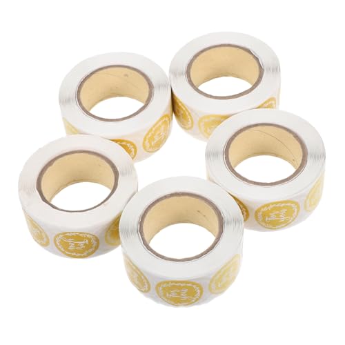 Housoutil 5 Rollen Dankeschön Aufkleber Rund Selbstklebend Verpackungsetiketten für Umschläge Tüten Boxen zum Versiegeln und Kundenbindung für Kleine Unternehmen und Feiern Housoutil 5 Rollen Dankeschön Aufkleber Rund Selbstklebend Verpackungsetiketten für Umschläge Tüten Boxen zum Versiegeln und Kundenbindung für Kleine Unternehmen und Feiern von Housoutil