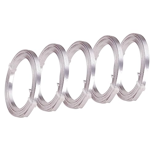 Housoutil 5 Rollen Diy Schmuckdraht Flacher Aluminiumdraht für Armbänder Ohrringe und Mehr Flexibles Bastelmaterial für Schmuckherstellung Silberfarben pro Packung Housoutil 5 Rollen Diy Schmuckdraht Flacher Aluminiumdraht für Armbänder Ohrringe und Mehr Flexibles Bastelmaterial für Schmuckherstellung Silberfarben pro Packung von Housoutil