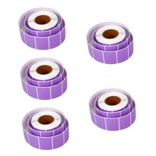 Housoutil 5 Rollen Farbige Thermoetikettenrolle Selbstklebende Blankoetiketten für Etikettendrucker Wasserfest für Versand Flaschen und Büroanwendungen von Housoutil