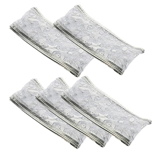 Housoutil 5 Rollen Geschenkbänder Dekorativ Schillernd Schwarz Blau Dekorationen Rosa Kuchenbänder Für Dickes Goldenes Band Durchsichtiges Seidenband Funkelndes Party von Housoutil