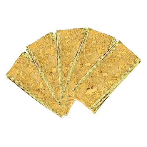 Housoutil 5 Rollen Geschenkband Dekorationen Satin Geschenkverpackung Für Weihnachten Ausgefallene Partys Glänzend Mit Rosa Gold Großen Gelben Glitzerbändern Geburtstag Gekräuseltem von Housoutil