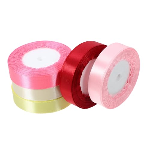 Housoutil 5 Rollen Geschenkverpackungsband Farbverlaufsbänder Stoff für bunt Farben Heimgeschenkband -Bastelband Geschenkband präsentieren Band umwickeln Polyester von Housoutil