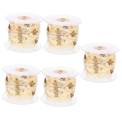 Housoutil 5 Rollen Hochzeitsdekorationsband Wickelband Herstellung Satinbänder Dusche Bogen Stoffband Blumenstrauß DIY Bänder Drahtband für Kränze Schleifenzubehör DIY -Band Polyester Golden Housoutil 5 Rollen Hochzeitsdekorationsband Wickelband Herstellung Satinbänder Dusche Bogen Stoffband Blumenstrauß DIY Bänder Drahtband für Kränze Schleifenzubehör DIY -Band Polyester Golden von Housoutil