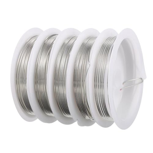 Housoutil 5 Rollen Kupferkabel Schmuck Quetschperlen Schmuckdraht-Kit Schmuckformen handgefertigtes Schmuck Schmuck-Wickeldraht DIY-Draht zur Schmuckherstellung flexibler Draht Silber Housoutil 5 Rollen Kupferkabel Schmuck Quetschperlen Schmuckdraht-Kit Schmuckformen handgefertigtes Schmuck Schmuck-Wickeldraht DIY-Draht zur Schmuckherstellung flexibler Draht Silber von Housoutil